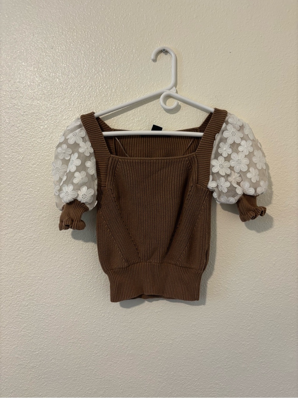 French Connection Camel Ribbed Knit Top - Picture 2 of 4